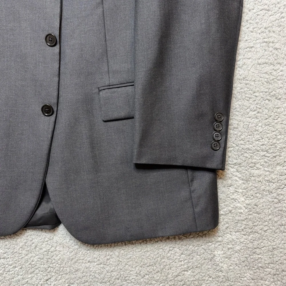 VTG Harold Powell 100% Wool Suit 43L 37x30 Men Gray 2 Piece Blazer Pants Classic
